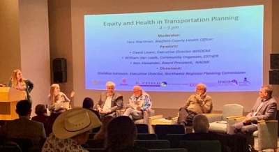 Panelists discuss the role of health and equity in transportation planning at the Rural Transportation Summit in Bayfield.